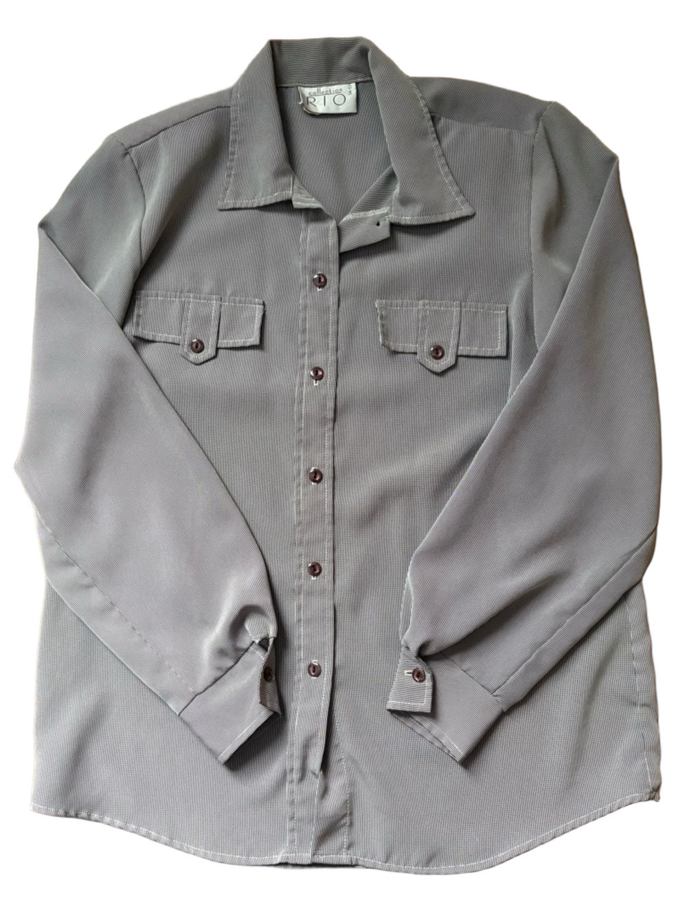 RIO Classic Button-Down Shirt in Light Gray